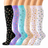 Plusock Scattered Floral Prints Compression Socks(6 Pairs) - Multicolor - S/M - image 0
