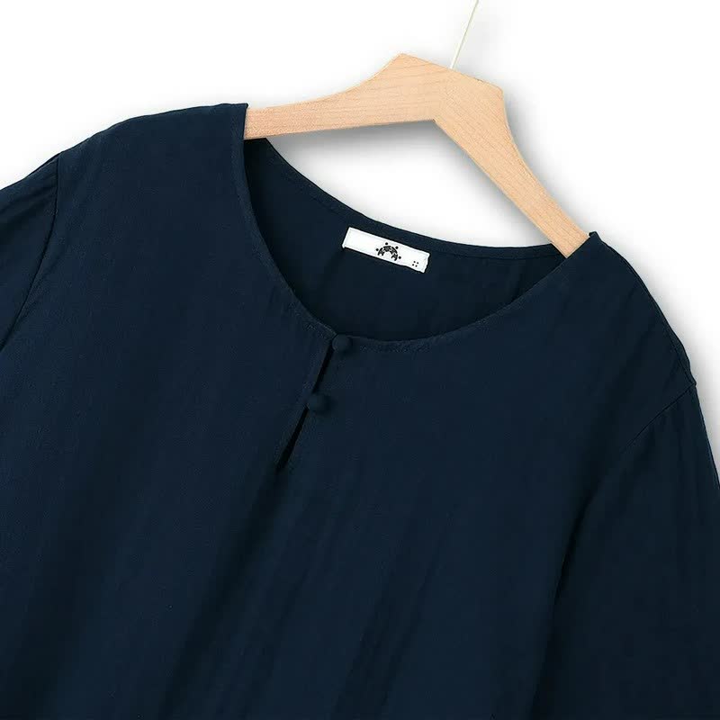 Plusock Breezy Button Neck Midi Dress - image 3