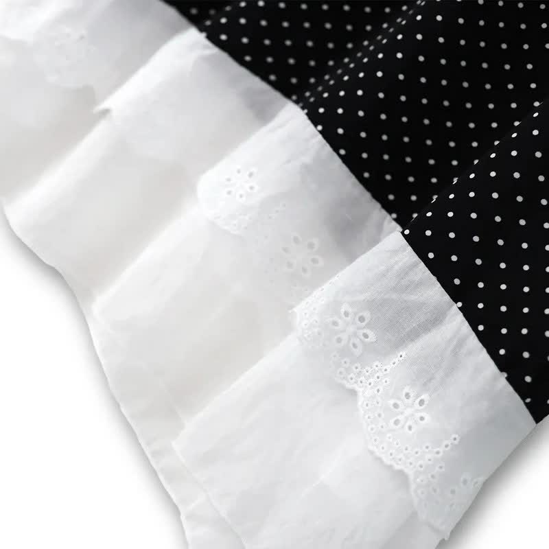 Plusock Polka Dot Tie-Neck Ruffle-Hem Tunic Top - image 1