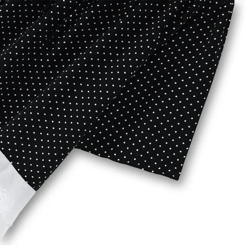 Plusock Polka Dot Tie-Neck Ruffle-Hem Tunic Top - image 2