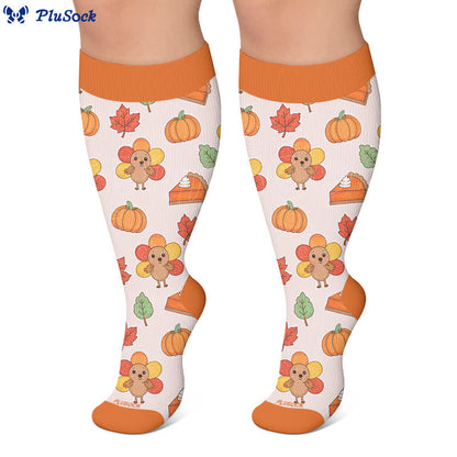 Plusock Plus Size Thanksgiving Print Compression Socks - image 10
