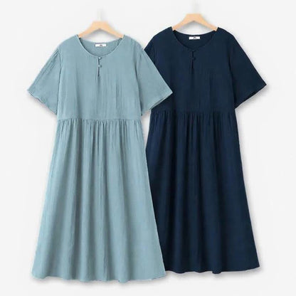 Plusock Breezy Button Neck Midi Dress - image 0