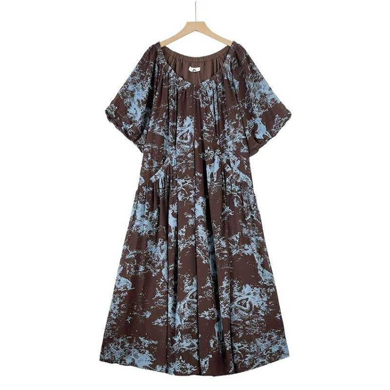 Plusock Boho Printed Flowy Maxi Dress - Multicolor - 6XL - image 0