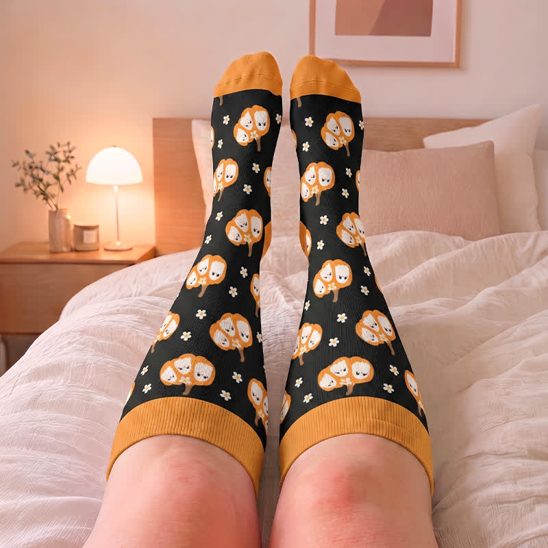 Plusock Plus Size Ghost Motifs Witch Hat Compression Socks - image 1