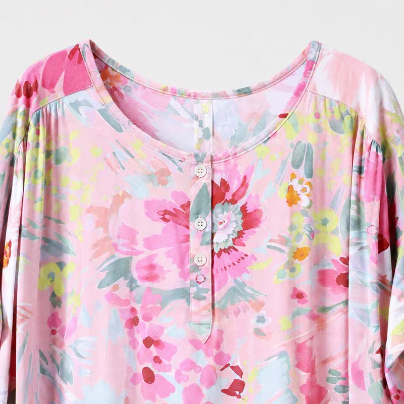 Plusock Pink Floral Viscose Midi Dress - image 4