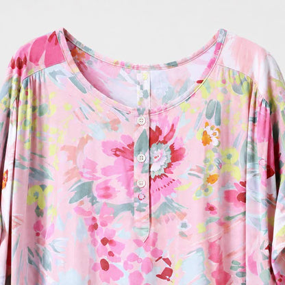 Plusock Pink Floral Viscose Midi Dress - image 4