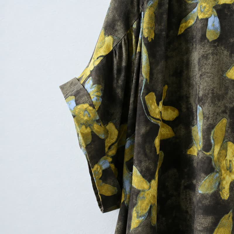 Plusock Vintage Floral Viscose Midi Dress - image 3