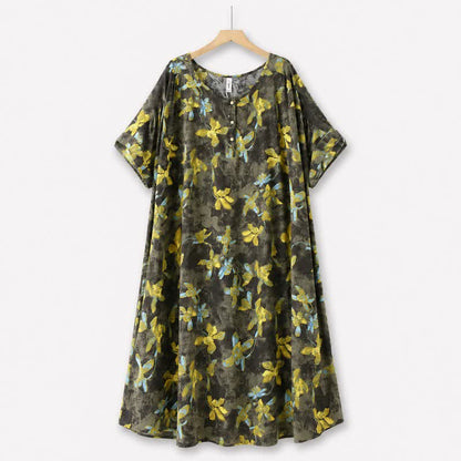 Plusock Vintage Floral Viscose Midi Dress - image 0