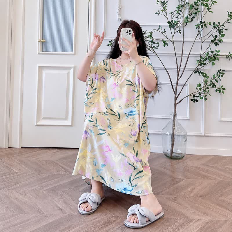 Plusock Pastel Floral Viscose Maxi Dress - image 1