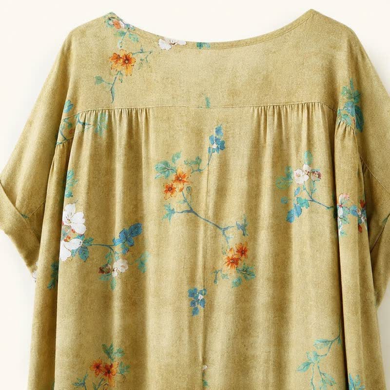 Plusock Vintage Floral Button-Front Midi Dress - image 4