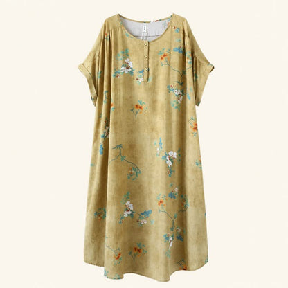 Plusock Vintage Floral Button-Front Midi Dress - image 6