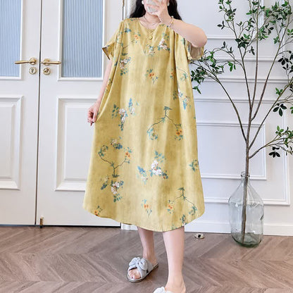Plusock Vintage Floral Button-Front Midi Dress - image 2