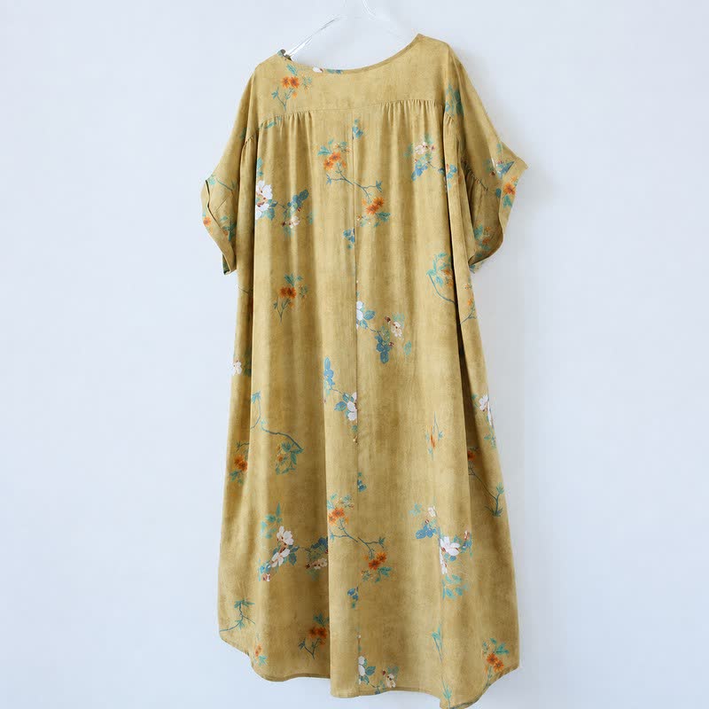 Plusock Vintage Floral Button-Front Midi Dress - image 5