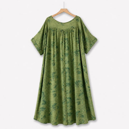 Plusock Botanical Breeze Midi Dress - Green - 5XL - image 0