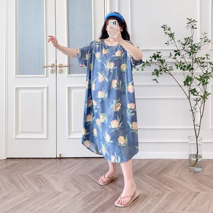 Plusock Relaxed Floral Lounge Midi Dress - image 1