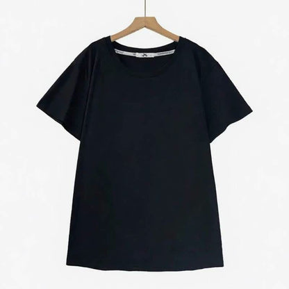 Plusock Cotton Stretch Crew Neck Essential Top - Black - 6XL - image 1