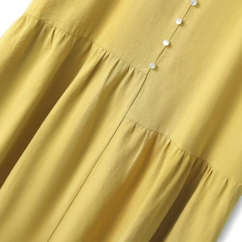 Plusock Pearl Button Casual Midi Dress - image 2