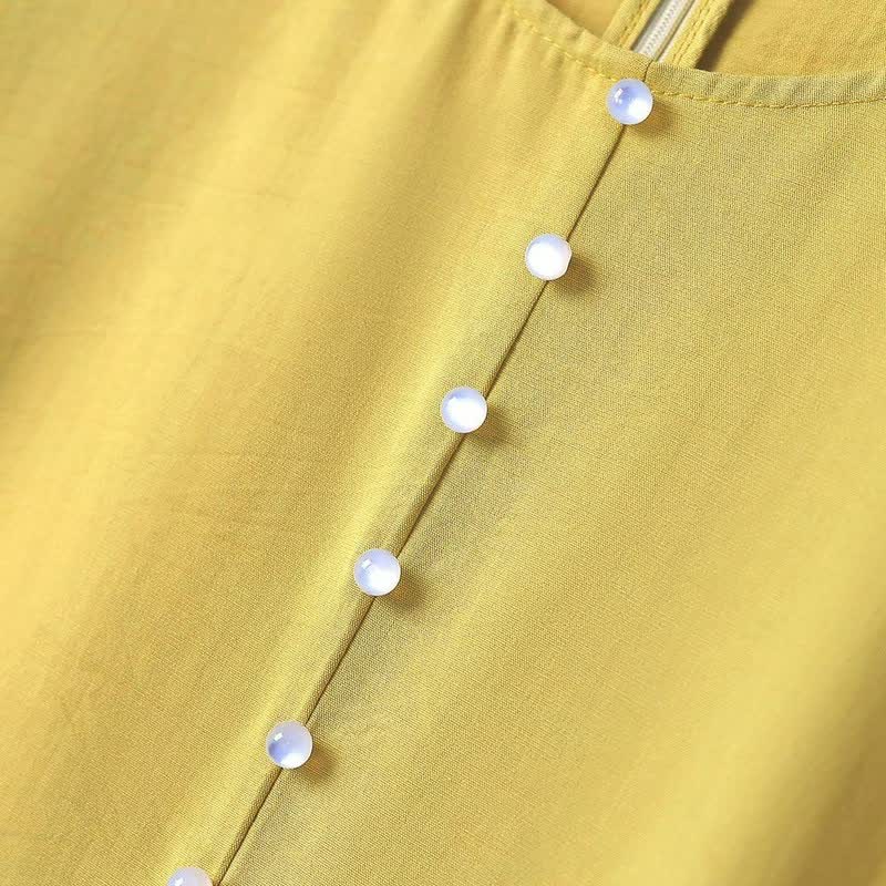 Plusock Pearl Button Casual Midi Dress - image 3