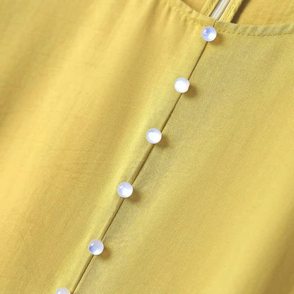 Plusock Pearl Button Casual Midi Dress - image 3
