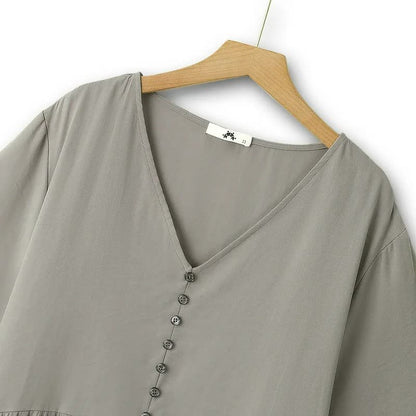 Plusock Breezy V Neck Button Midi Dress - image 1
