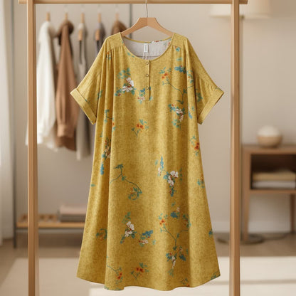 Plusock Vintage Floral Button-Front Midi Dress - image 2