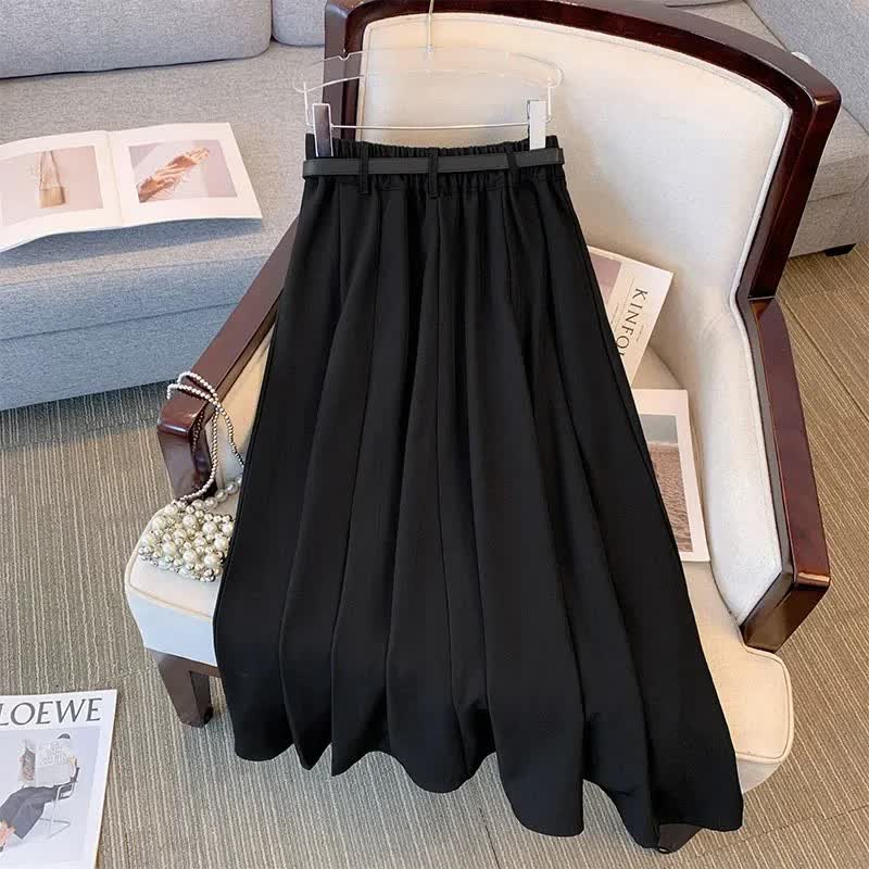 Plusock Elegant Pleated Belted Midi Dress - image 2