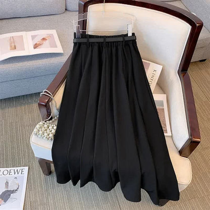 Plusock Elegant Pleated Belted Midi Dress - image 2