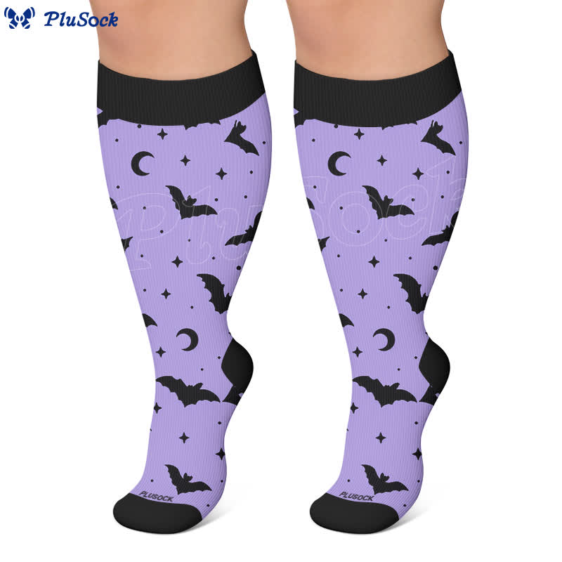 Plusock Plus Size Cartoon Pumpkin Cat Ghost Compression Socks - image 5