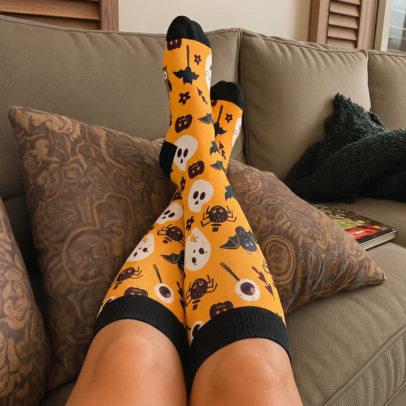 Plusock Plus Size Ghosts Bats Spider Compression Socks - image 2