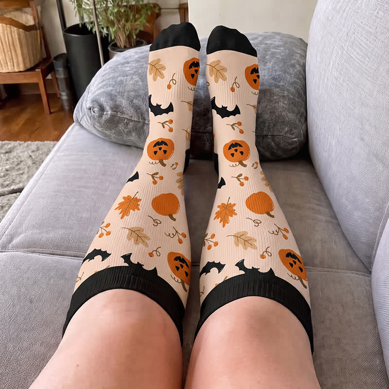 Plusock Plus Size Ghosts Bats Spider Compression Socks - image 3