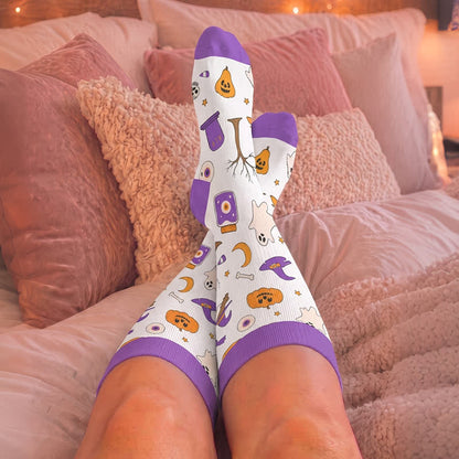 Plusock Plus Size Spooky Pumpkin Ghost Compression Socks - image 3