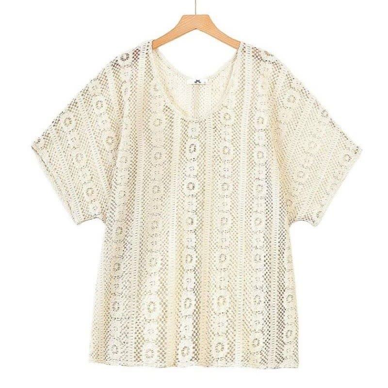 Plusock Lace Cover Up Cami and Midi Skirt Three Piece Set - Blouse - 6XL - image 3