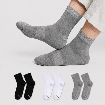 Plusock Solid Color Breathable Ankle Socks(3 Pairs) - Multicolor - EU45-50(US11-15) - image 0