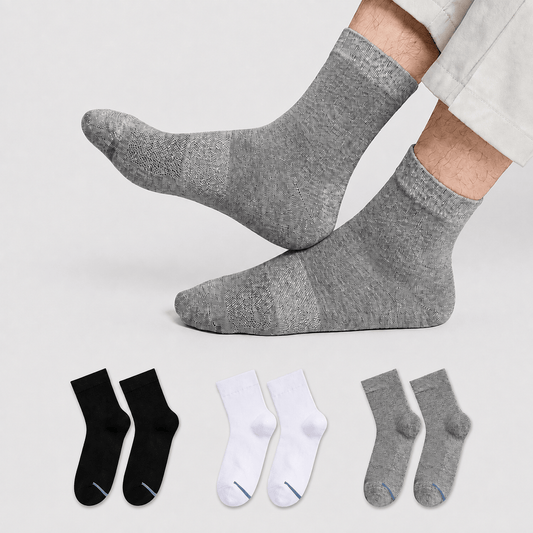 Plusock Solid Color Breathable Ankle Socks(3 Pairs) - Multicolor - EU45-50(US11-15) - image 0