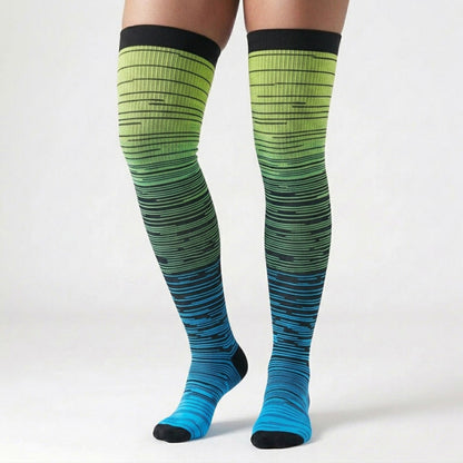 Plusock Gradient Thigh High Compression Socks(3 Pairs) - image 1