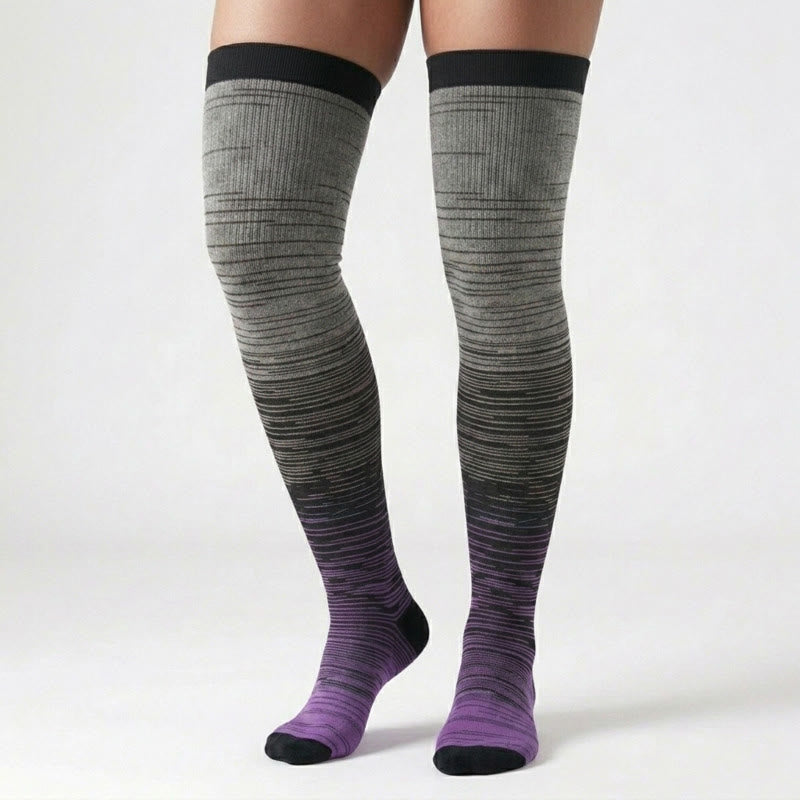 Plusock Gradient Thigh High Compression Socks(3 Pairs) - image 2