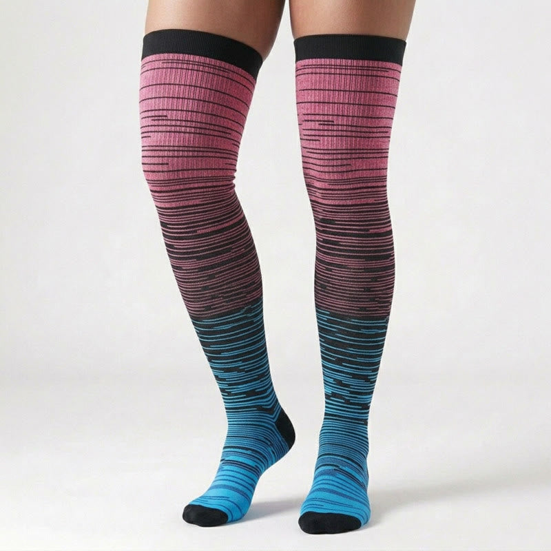 Plusock Gradient Thigh High Compression Socks(3 Pairs) - image 3