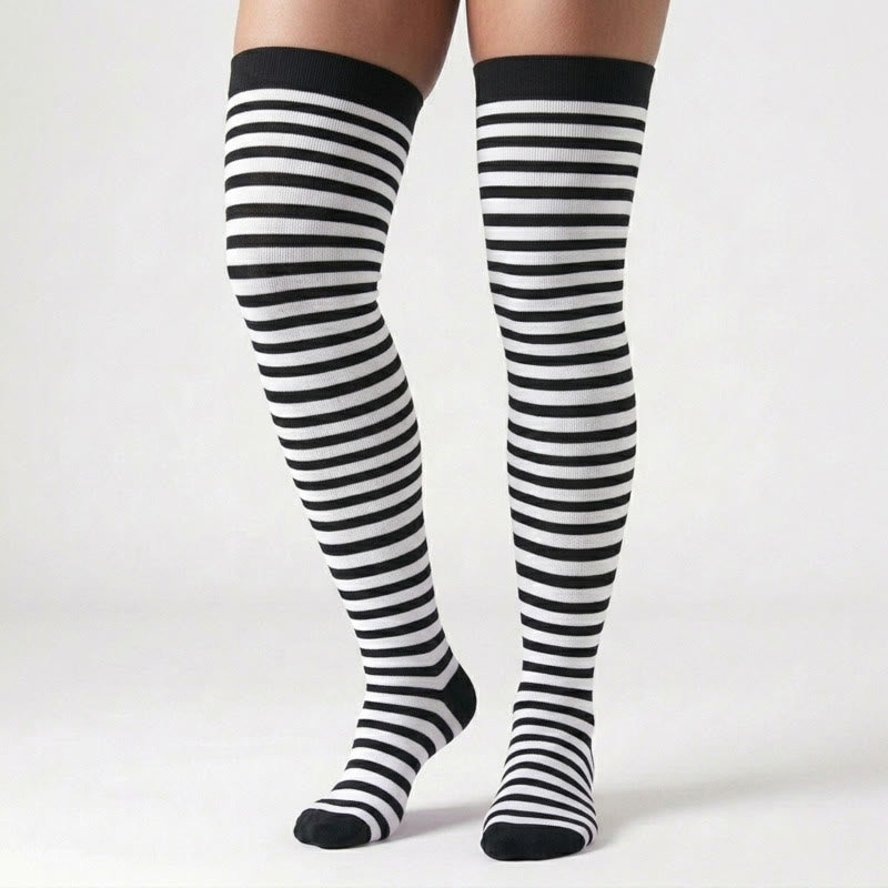 Plusock Classic Black Thigh High Compression Socks(3 Pairs) - image 3