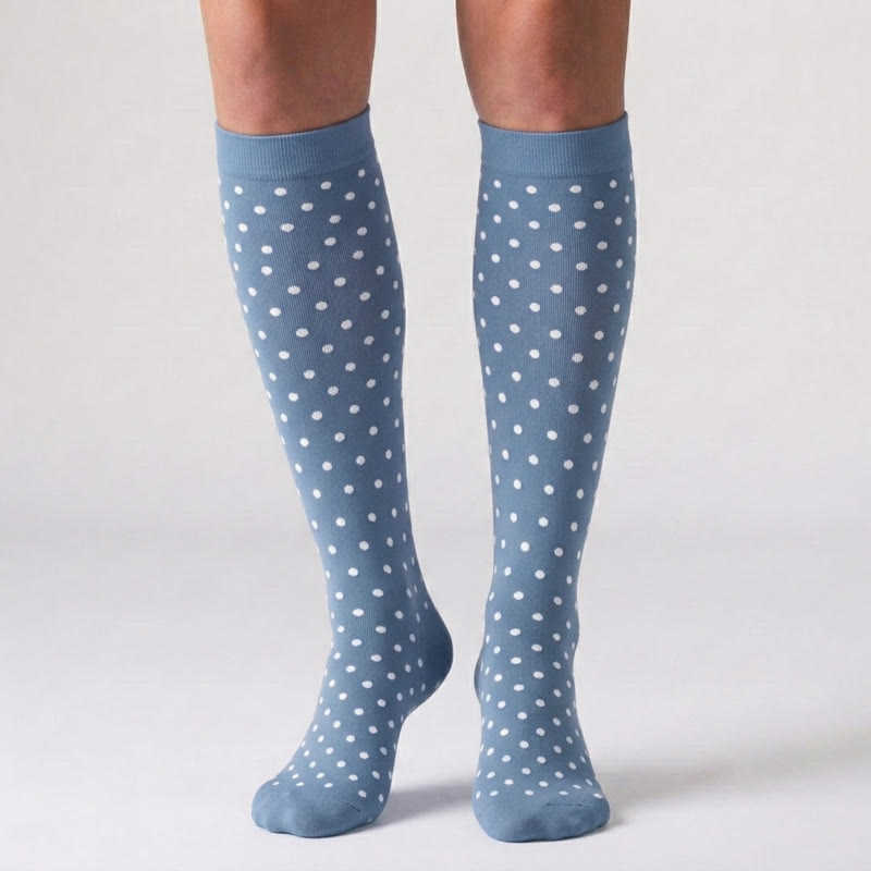Plusock White Polka Dot Compression Socks(3 Pairs) - image 1