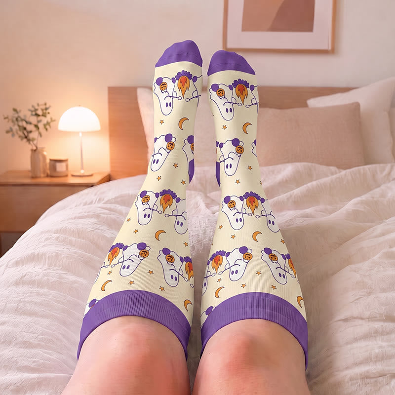Plusock Plus Size Campfire Ghosts Compression Socks - image 1