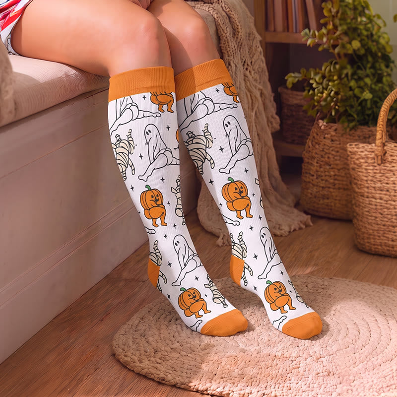 Plusock Plus Size Campfire Ghosts Compression Socks - image 3