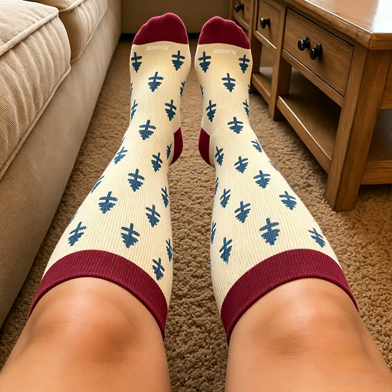 Plusock Plus Size Pink Stripe Compression Socks - image 2