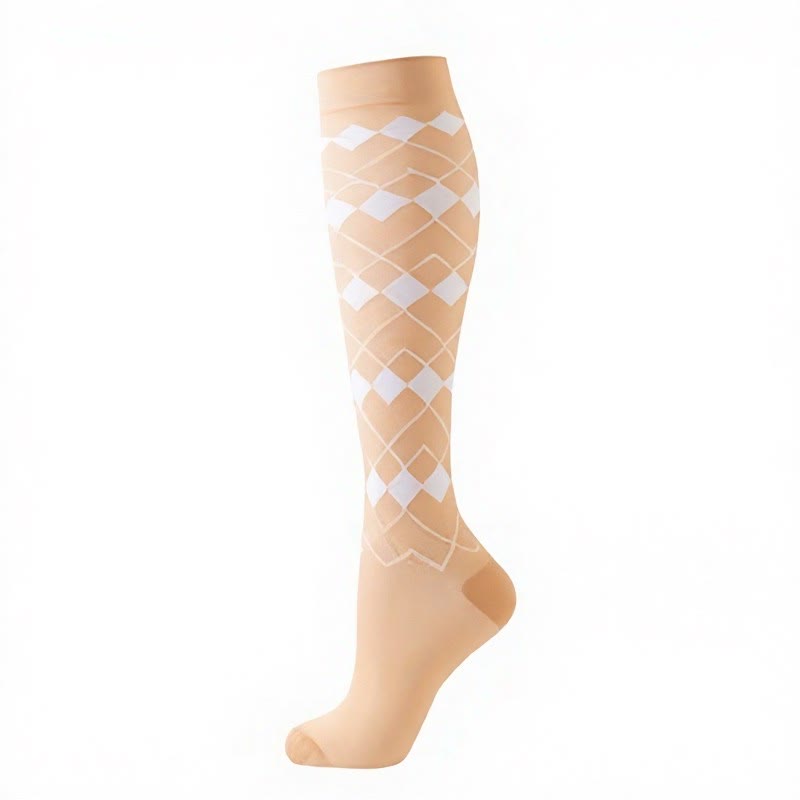 Plusock Cocoa Hearts Compression Socks(6 Pairs) - Apricot - S/M - image 11