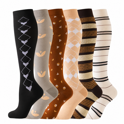 Plusock Cocoa Hearts Compression Socks(6 Pairs) - image 1