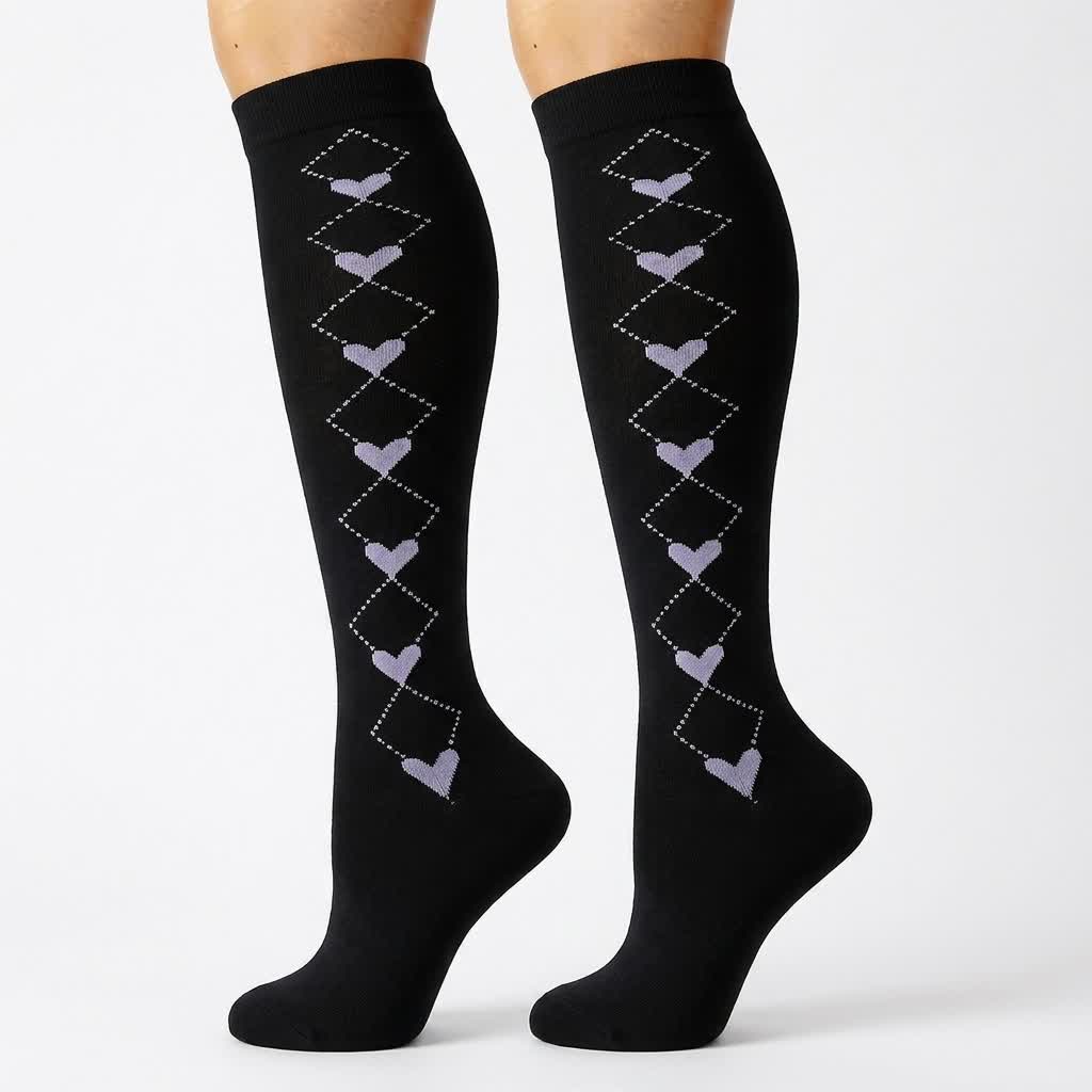 Plusock Cocoa Hearts Compression Socks(6 Pairs) - image 2