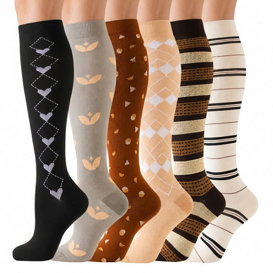 Plusock Cocoa Hearts Compression Socks(6 Pairs) - image 0