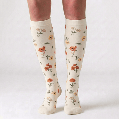 Plusock Rose Daisy Print Knee High Compression Socks(6 Pairs) - image 2