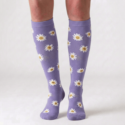 Plusock Rose Daisy Print Knee High Compression Socks(6 Pairs) - image 5