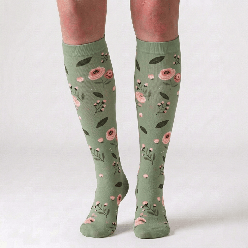 Plusock Rose Daisy Print Knee High Compression Socks(6 Pairs) - image 3