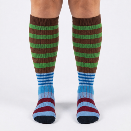 Plusock Plus Size Colorblock Stripe Compression Socks - image 1